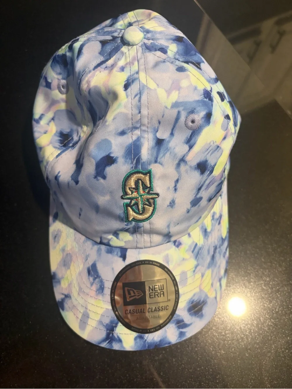NWT Adult Seattle Mariners Tie-Dye Baseball Cap - Light Blue